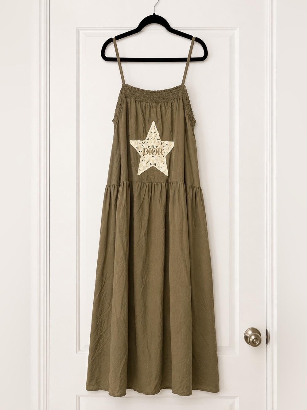 Olive Green Star Logo Maxi Dress
